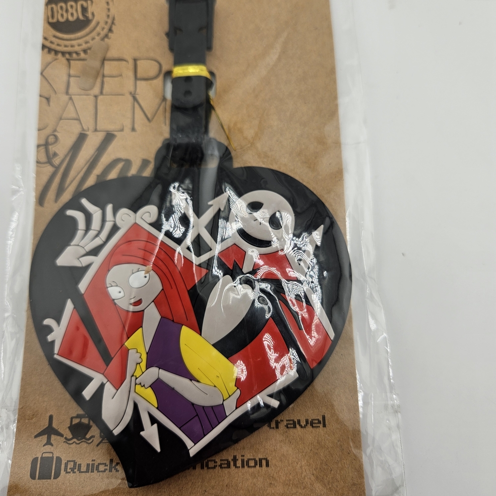 Luggage Tag Black and Red Heart-Shaped  NEW